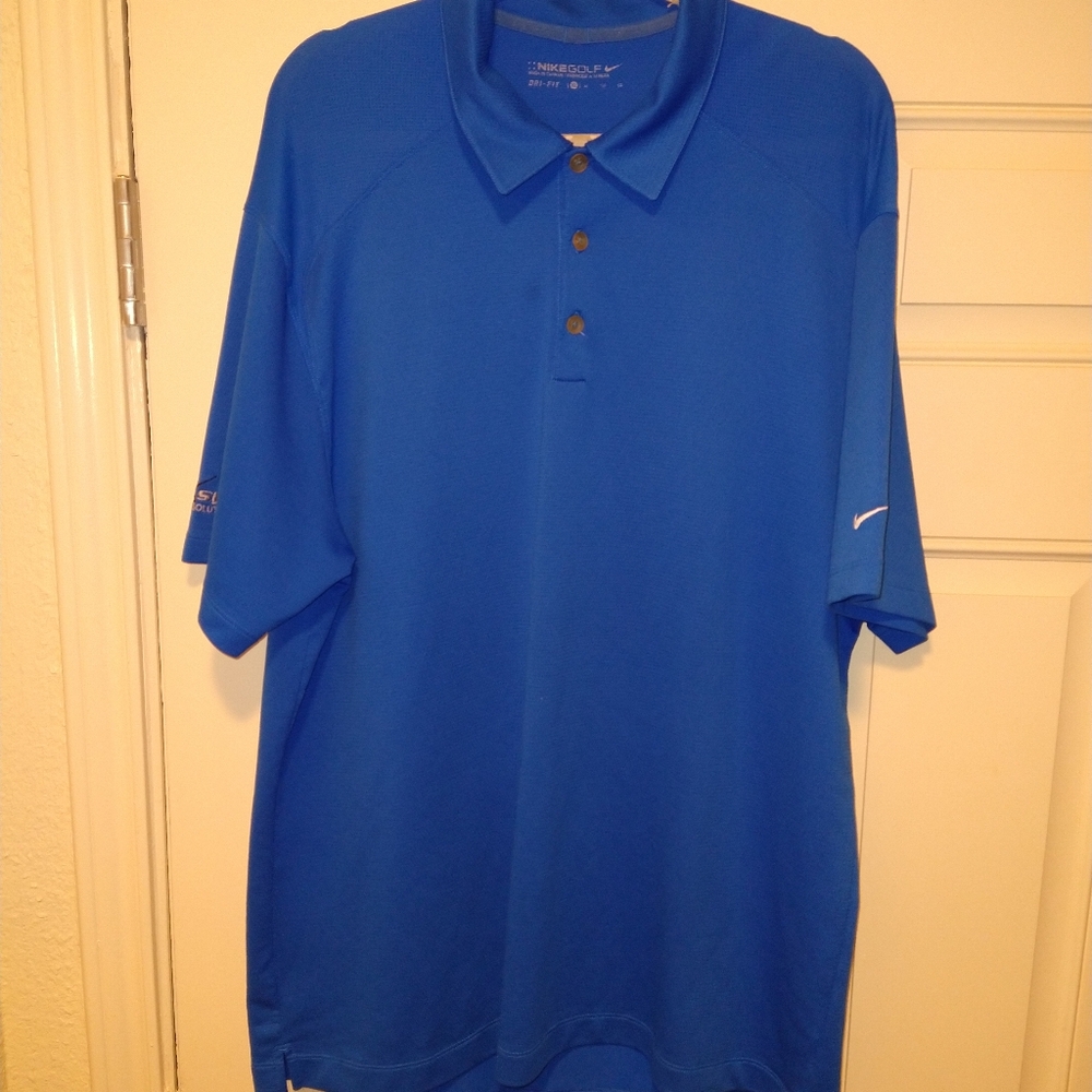 Nike Golf Dri-Fit Blue Short Sleeve Polo Shirt Men's sz XL